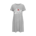 thumbnail image 5 of Bnwani Women Nightgown Fashion Oversized Crew Neck Short Sleeve Printed Gray Size S-XXL, 5 of 5