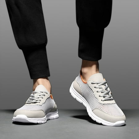 

Cathalem Men Summer Lightweight Breathable Casual Shoes Mesh Casual Running Shoes Sneaker Storage Boxes for Men Grey 8