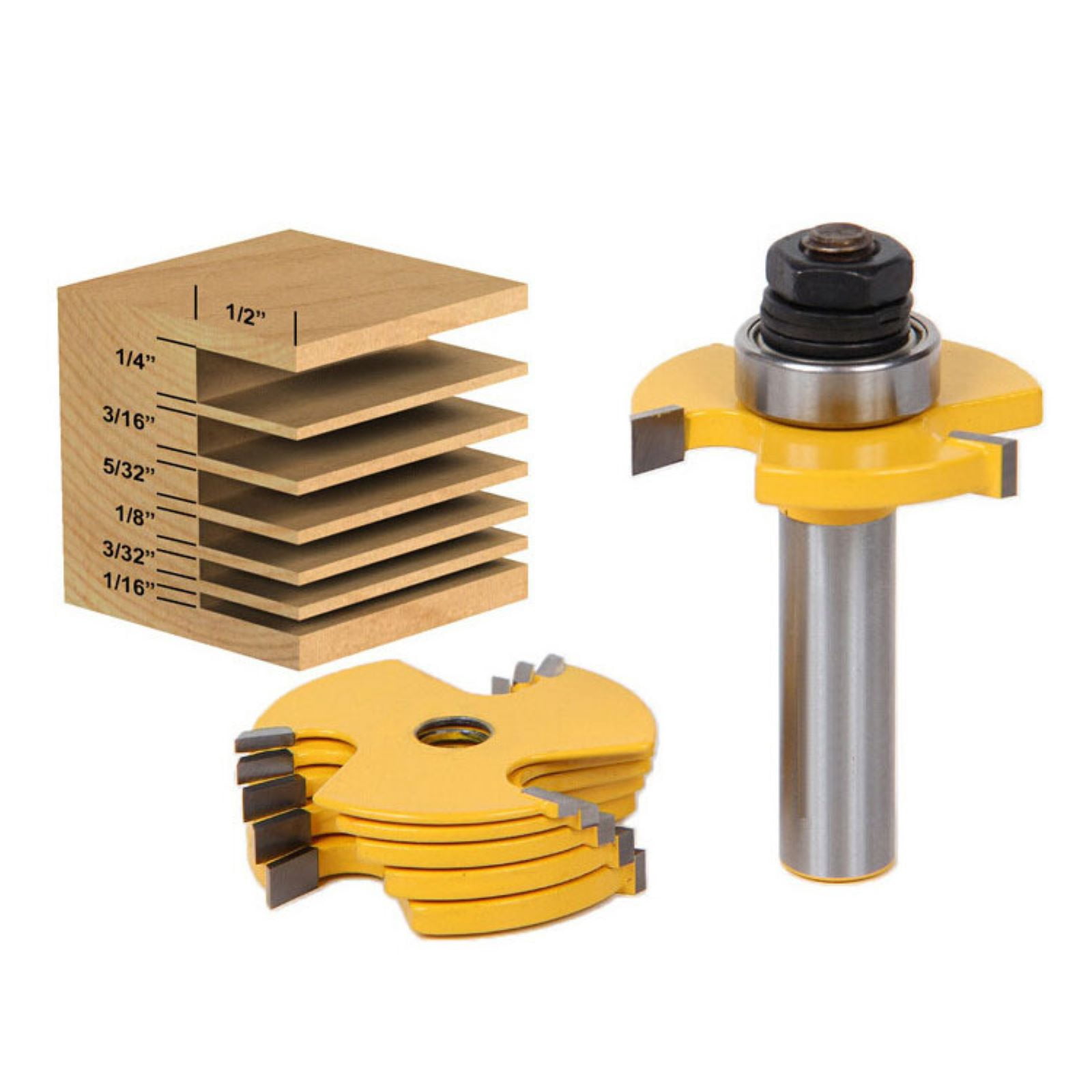 APPLAYERR 2pcs Router Bits Yellow Color 1/4in 1/2in Shank for Professional Woodworking Projects