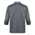 thumbnail image 2 of YONGHS Mens Womens Kitchen Work Uniform Chef Coat Cook Jacket Restaurant Uniform Tops Gray Long Sleeve M, 2 of 8
