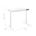 thumbnail image 6 of Seville Classics airLIFT® Electric Height Adjustable Desk with Tempered Glass Top, USB Charging Ergonomic Sit Stand Modern Home Office Workstation, 47.5" x 24" Pull Out Drawer, White, 6 of 20