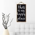 thumbnail image 3 of Wall Hanging Decorative Wood Sign This is My Happy Place Rectangle Wall Decor Art Hanging Wood Plaque for Home Decor 9.8x5.1x0.19in, 3 of 9