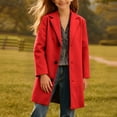 thumbnail image 6 of KAUOD Girls Long Peacoat Button Open Front Collar Mid Jackets Teen Kids Knee Length Plain Fashion Coats Clothes with Pockets, 6 of 6