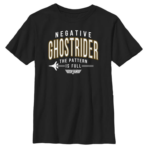 Boy's Top Gun Negative Ghost Rider the Pattern Is Full  Graphic T-Shirt