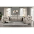thumbnail image 5 of Lexicon Burwell 81.5" Faux Leather Power Double Reclining Sofa in Light Gray, 5 of 7