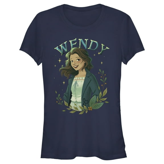 Junior's Peter Pan & Wendy Wendy Portrait  Graphic Tee Navy Blue Small