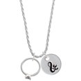 thumbnail image 1 of Delight Jewelry Silvertone Engagement Ring with Crystal Silvertone Script Initial Disc - & - Charm Necklace, 20"+3", 1 of 4