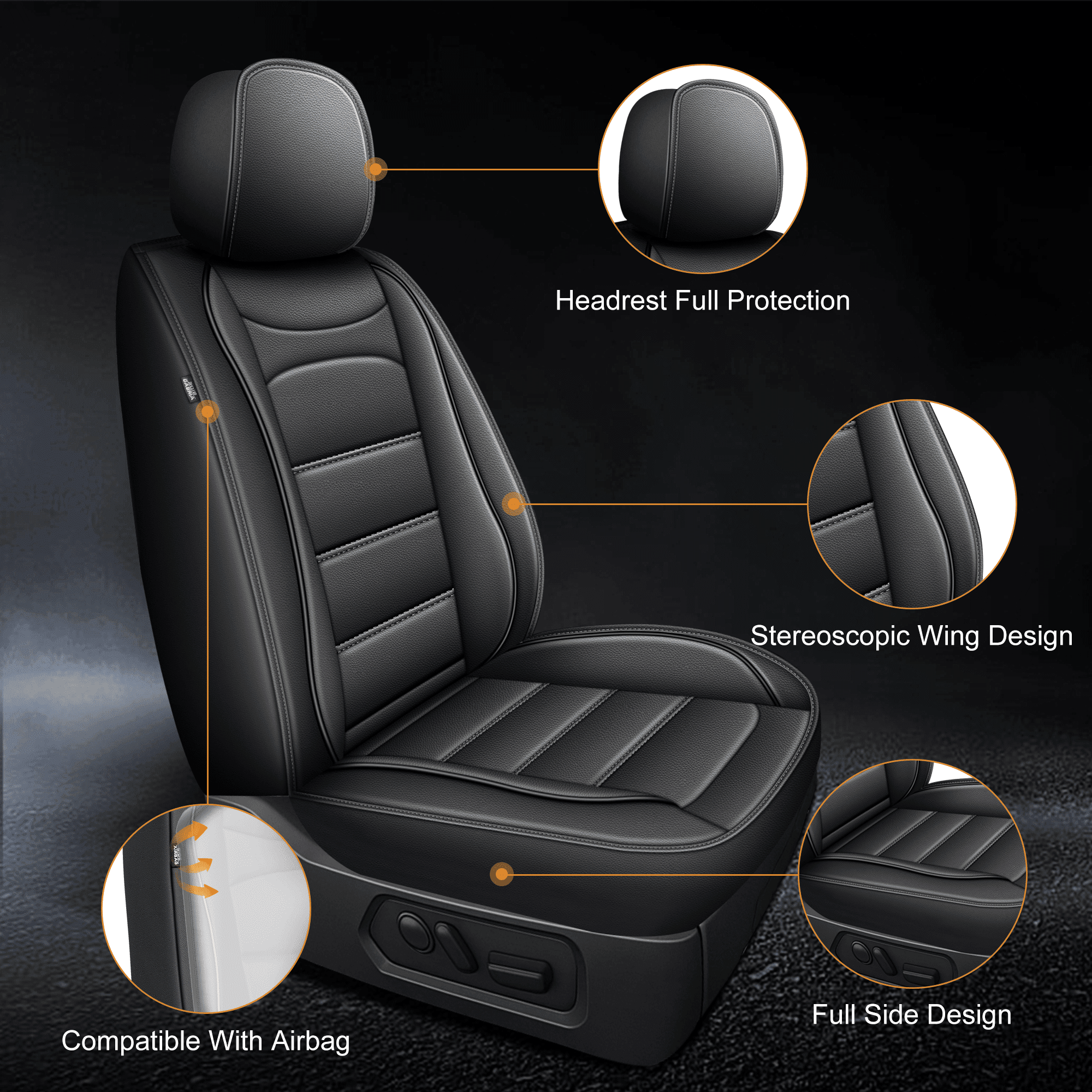 DIKSOAKR Car Seat Covers Fit for Toyota Camry 2002-2025 Full Set Leather Seat Cushion Waterproof Automotive Seat Protectors(5 Seats,Black)