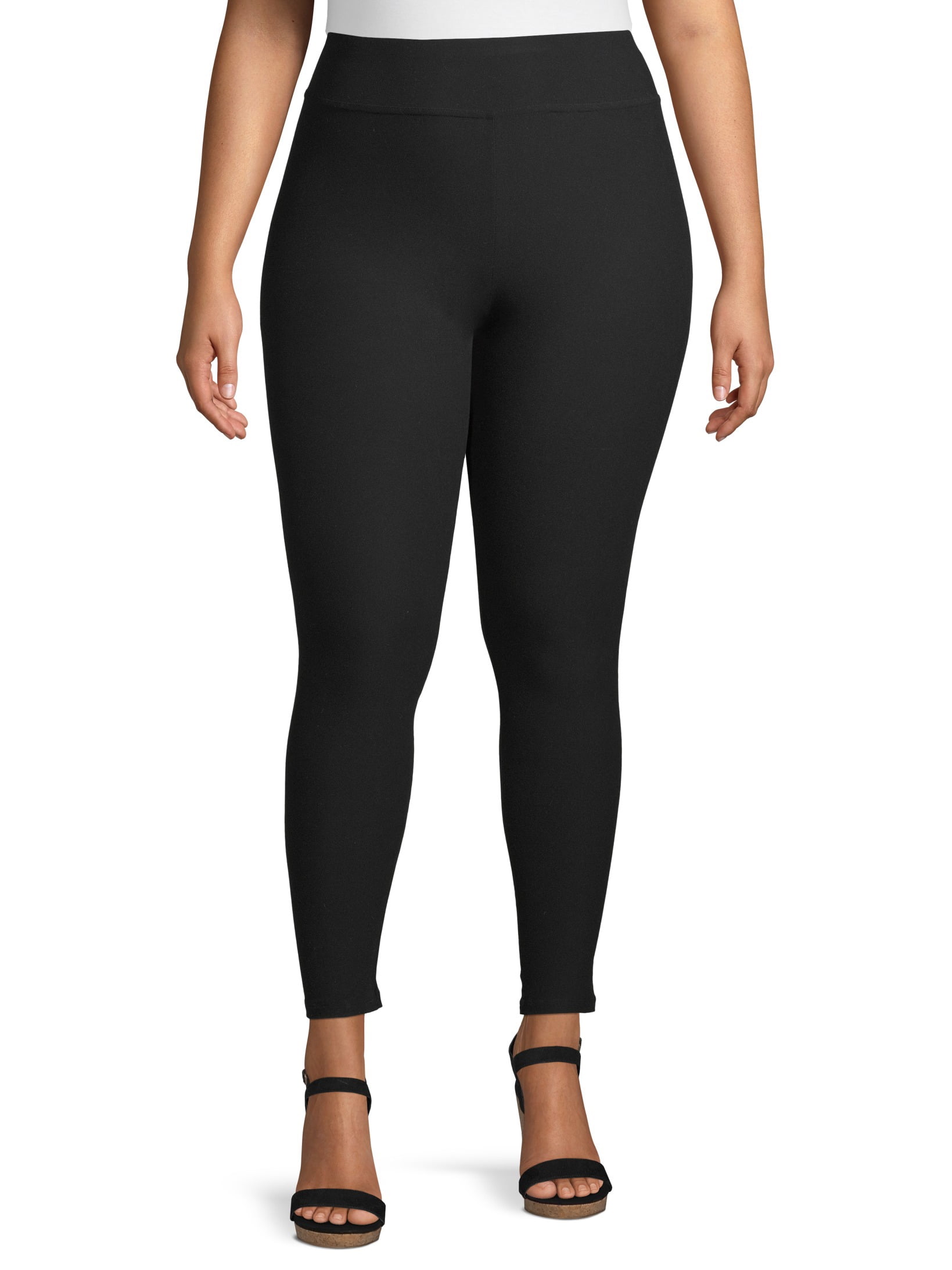 Derek Heart - Derek Heart Juniors' Plus Size Sueded Wide Waistband Leggings - Walmart.com