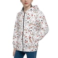 thumbnail image 2 of Naloa Cat Bear Rabbit Teenage Zipper Hoodie, Long Sleeve Zip Up Hoodies Casual Jackets Tops for 7-12 Years-Medium, 2 of 6