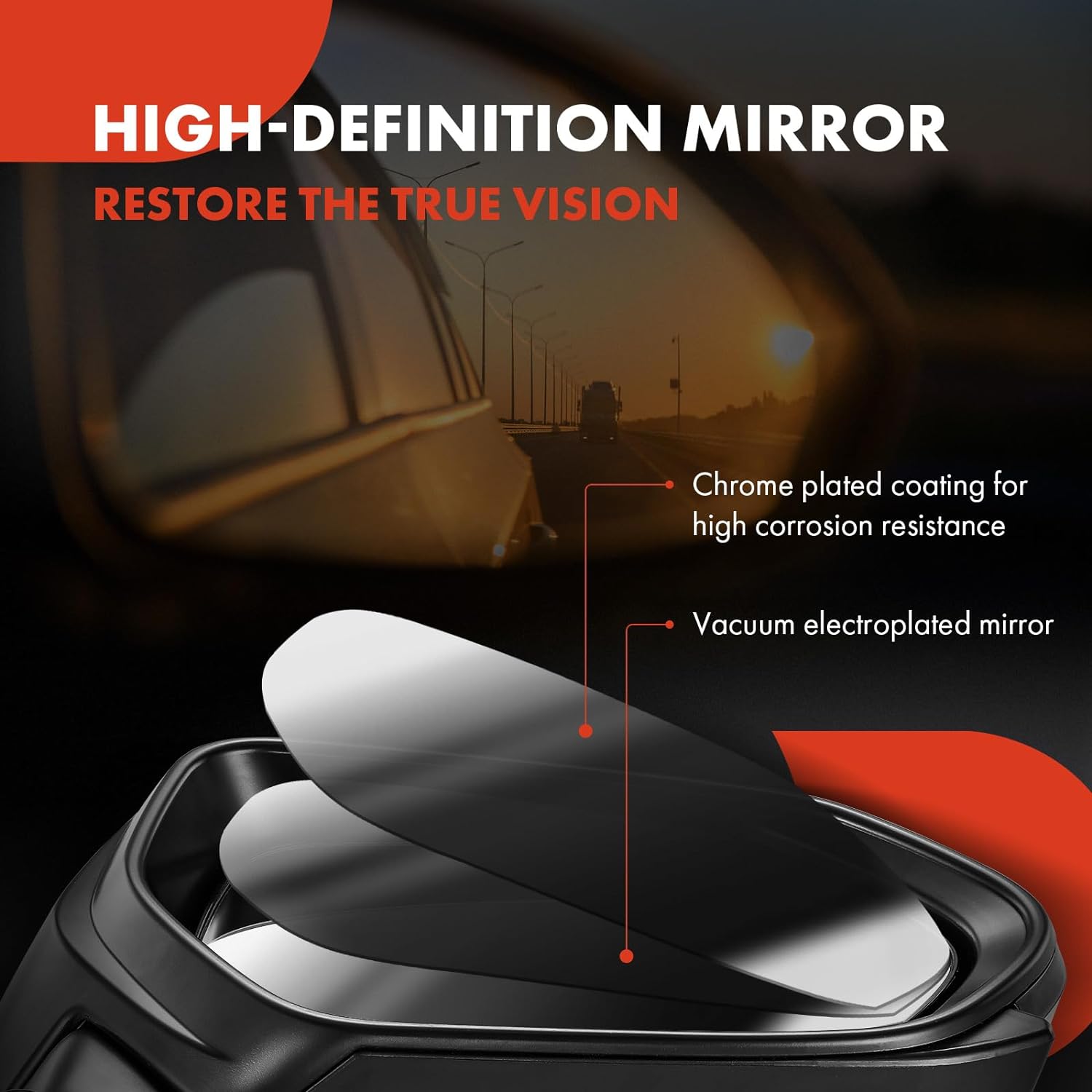 JZSUPER Tow Mirrors For Ram 1500 2009-2023 Classic - Heated, LED Turn Signal, Puddle Light, Temp Sensor