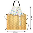 thumbnail image 3 of Wondertify Delantal De Helado Cono De Helado De Dibujos Animados Con Esmalte Blanco Goteante Y Textura De Oblea Delantal Con Cuello Ajustable Para Hombres Y Mujeres Adecuado Para Cocina Casera Camarer, 3 of 5