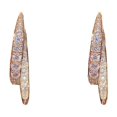 thumbnail image 2 of Geometric Cross-over Earrings with High-quality Zircons, 925 Silver Needles, Gold-plated, for Women------Product code 73518, 2 of 4
