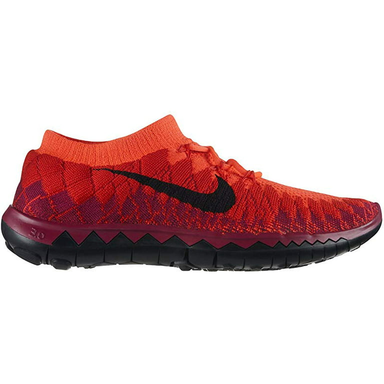 Nike Women's Free Flyknit 3.0 Shoe, Crimson/Black/Red, 9 B(M) US -