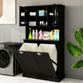thumbnail image 4 of Black Bathroom Laundry Cabinet. E1 Construction, 150lbs Load Support. Maximize Space With Adjustable Shelves. Keep Organized Removable Bags. Attractive Square Handle. Coated For A Smooth Surface., 4 of 7