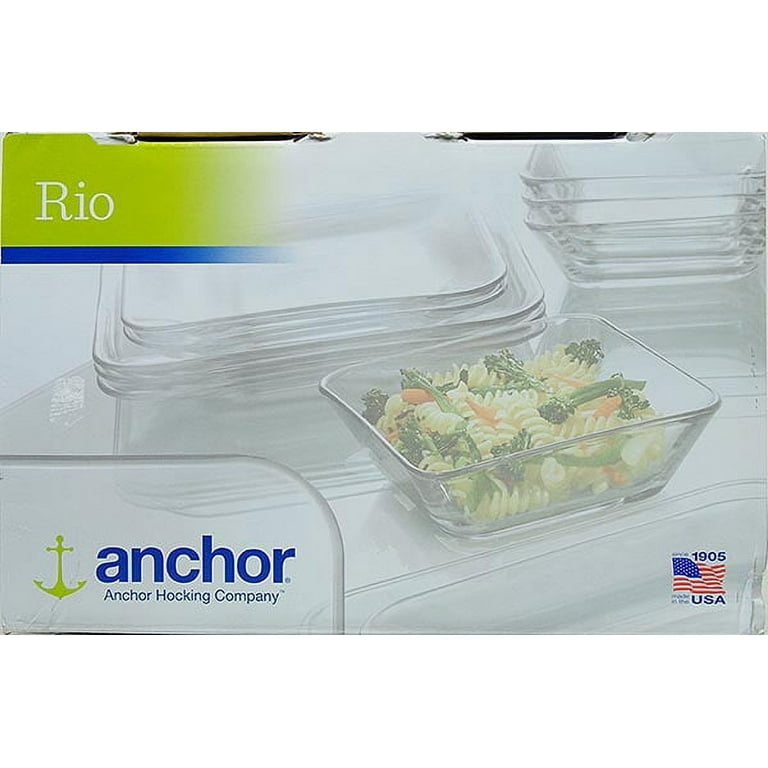 Anchor Hocking 12 Piece Square Clear Glass Dinnerware Set