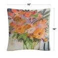 thumbnail image 2 of Orange Bouquet' Floral Watercolor Motif By Sheila Golden 16 X 16 Decorative Throw Pillow, 2 of 4