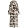 thumbnail image 3 of Richie House Women's Long Hooded Robe Plush Soft Warm Fleece Elegant Lounger Collar Style Bathrobe Housecoat Sleepwear for Ladies RHW2882, 3 of 3
