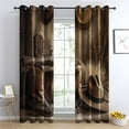 thumbnail image 2 of Cowboy Blackout Curtains for Home Decor,Western Theme Rodeo Cowboy Boots Hat Thermal Insulated Drapes Darkening Window Curtain for Girls Boy Bedroom Living Room-52"W x 96"L (Pack of 2), 2 of 6