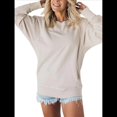 thumbnail image 3 of Sudadera Informal de Larga con Cuello Redondo para Mujer, Sudadera Holgada Albaricoque M, 3 of 8