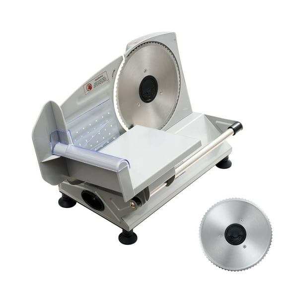 KFFKFF Electric Meat Slicer, 6.7-inch 150W Food Slicing Machine with Two SUS420 Blades, Adjustable Thickness 0-0.6 inch, ETL Certified for Home Use with Meat, Ham, Bread, and Steak