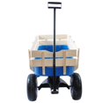 thumbnail image 4 of Hassch Outdoor Wagon Carrier Trolley Pulling Utility Wagon Cart All Terrain 178lbs Load with Wood Railing Air Tire, Blue, 4 of 10