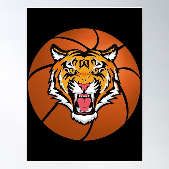 Basketball Tiger Design Poster Wall Art, Modern Wall Decor, 8x12 UNFRAMED
