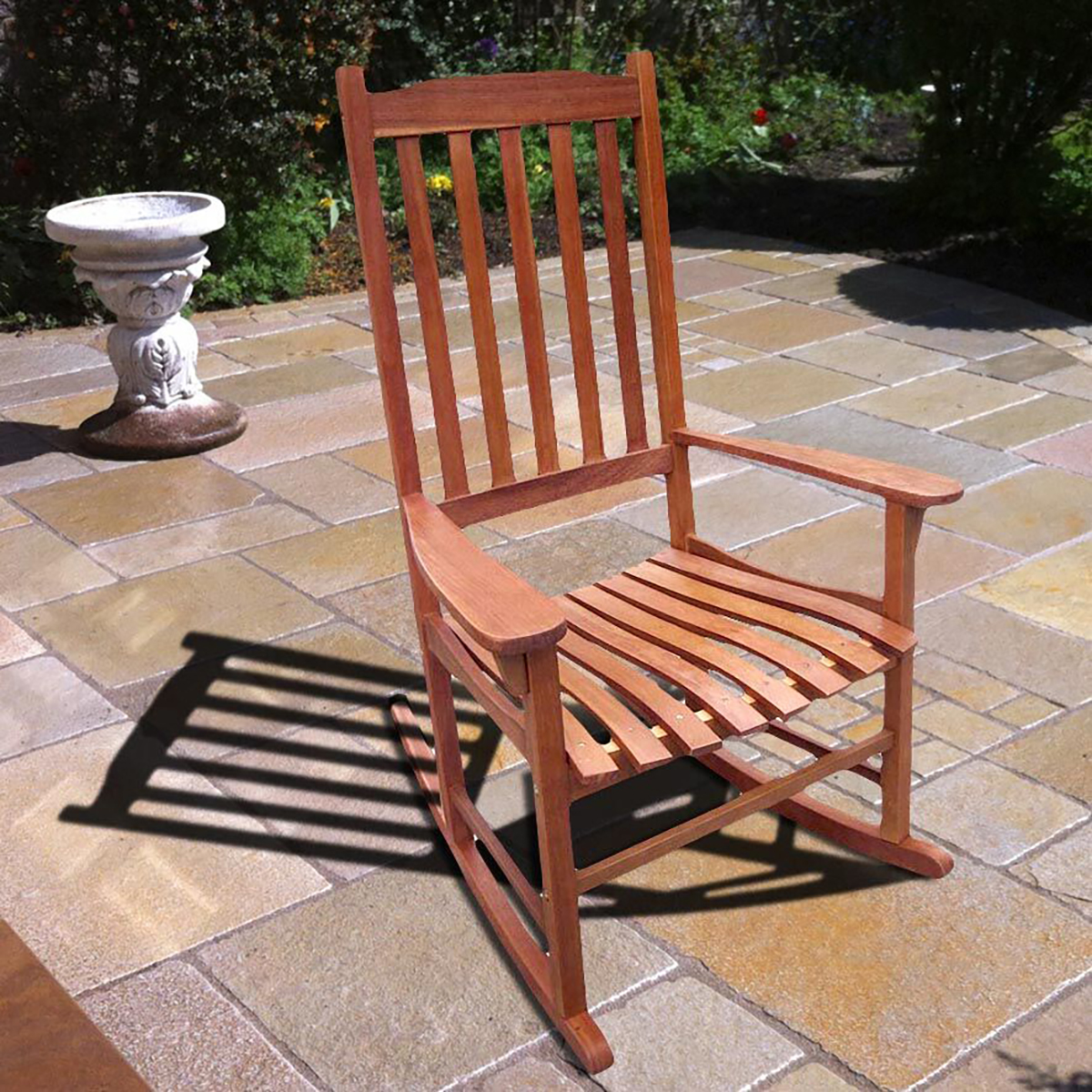 Northbeam Indoor Outdoor Acacia Wood Traditional Rocking Chair, Natural Stained - image 2 of 5