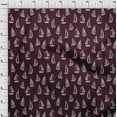 thumbnail image 3 of oneOone Cotton Silk Maroon Fabric Yacht Nautical Craft Projects Decor Fabric Printed By The Yard 42 Inch Wide, 3 of 4