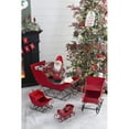 thumbnail image 6 of 39x17.7x22"H Iron Red/Black Sleigh Large, Distressed Christmas Santa Sleigh Holiday Decoration, 6 of 10