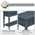 thumbnail image 6 of Console Table, 50" Narrow Console Table with Three Top Drawers and Open Bottom Shelf, Solid Wood Sofa Table with Metal Handle Buffet Sideboard for Living Room Easy Assembly, Navy, 6 of 7