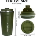 thumbnail image 4 of YINBAOGE Insulated Travel Coffee Mug Spill Proof Leak Proof Pobtable To Go Camping Stainless Steel Coffee Tumbler Reusable Coffee Cups with Lids Thermos for Hot and Cold Drink (Black, 12 OZ), 4 of 6