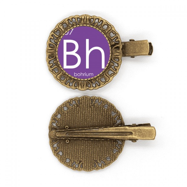 Chestry Éléments Tableau Périodique Métaux de Transition Bohrium Bh Épingle à Cheveux Broche Pince à Cheveux Barrette