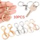 thumbnail image 5 of Yuarrent 10 Uds. De llavero largo a presión, autoensamblaje hecho a mano, cordón de langosta, cierre de Metal, gancho para llave, componentes de bolso, Almacenamiento y organización del hogar Plata Yuarrent HA073823-03, 5 of 6