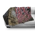 thumbnail image 3 of Union Jack Soft Flannel Fleece Throw Blanket, UK Flags Background Big Ben Celebrations Loyalty, Cozy Plush for Indoor and Outdoor Use, 60" x 80", Pale Coffee Red, by Ambesonne, 3 of 6