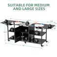 thumbnail image 2 of Outdoor Grill Cart for Two Big Green Egg, Movable Metal Grill Table with Open Storage Space, Paper Towel Holder and Foldable Panel, Outdoor Grill Station for Kamado Joe 18 Inch, 2 of 9