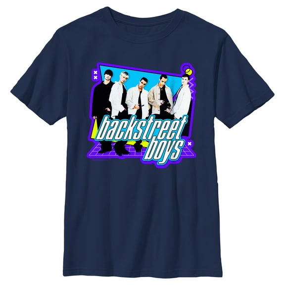 Boy's Backstreet Boys Band 90s Pop Grid  Graphic T-Shirt
