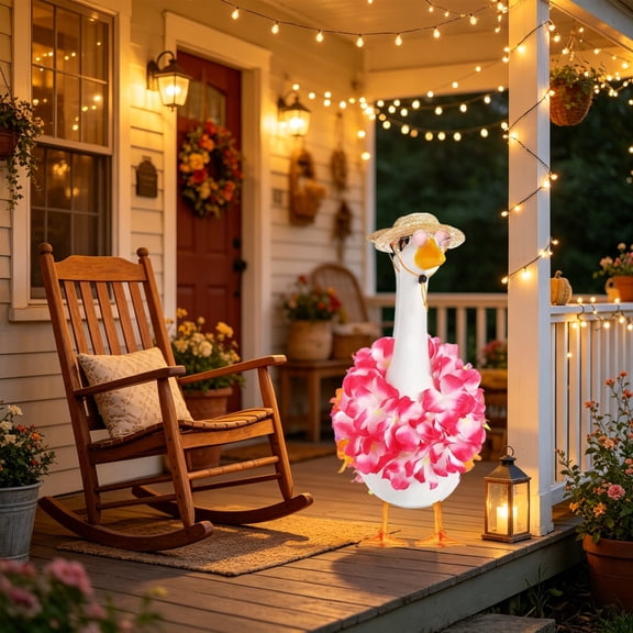 Porch Goose Clothes, Spring Holiday Decoration Set for 23 Inch Lawn Goose, Outdoor Garden Accessory, Multicolor Polyester Costume for Patio Yard Decor