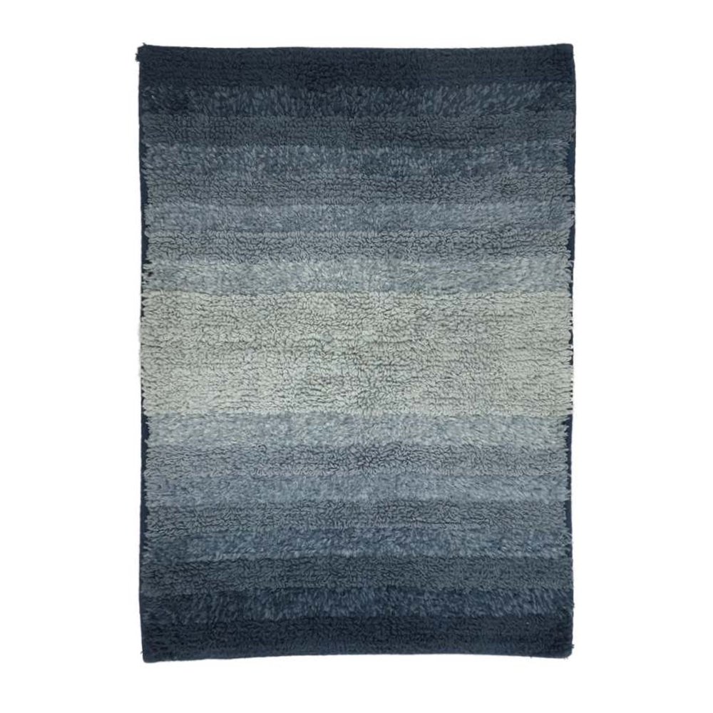 Sonoma Shades of Blue Ombre Stripe Plush Pile Bath Rug, 17x24 Cotton