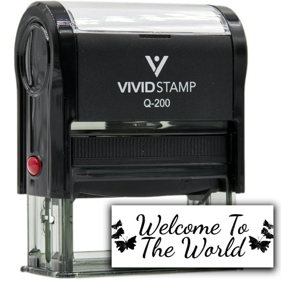All Quality Welcome To The World Self-Inking Rubber Stamp | Family & Friends | Novelty Homely Stamps (Black Ink) - Q-400