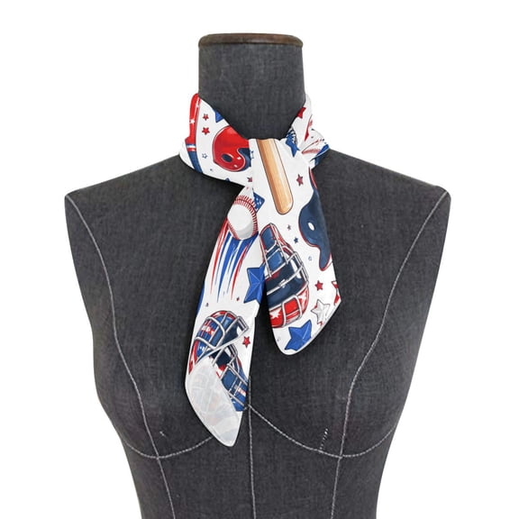 Square Scarf 24x24 Inch Baseball Equipment Pattern Silky Satin Sun Protection Neck Scarf for Women Multi-Purpose Head Wrap Bandana for Hair Bag Decoration