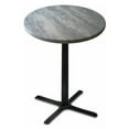 thumbnail image 2 of Indoor/Outdoor 42" Tall OD211 Black Table Base with 30" x 30" Foot and 36" Diameter Indoor/Outdoor Greystone Top by the Holland Bar Stool Co., 2 of 5