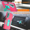 thumbnail image 3 of TASHHAR Samsung Galaxy A14 5G Case with Screen and Lens Protector and Magnetic Car Mount Kickstand Military Grade Full Body Double Layer Rugged Durable for Galaxy A14 5G Phone - Rose Red&Green, 3 of 12
