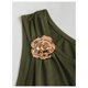 thumbnail image 3 of Vestido mini sin hombros y sin mangas Floerns, verde oscuro, talla M, 3 of 5