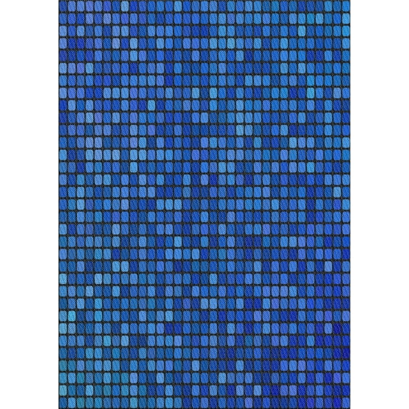 Ahgly Company Machine Washable Indoor Rectangle Transitional DodgerBlue Area Rugs, 3' x 5'
