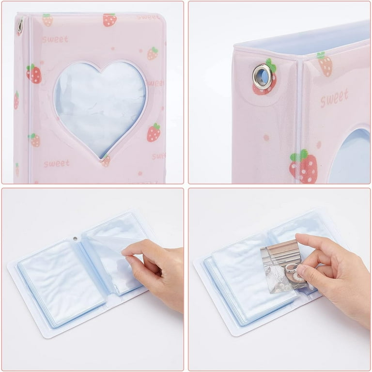 1pc PVC 1pcs 3 Inch Photocard Album Mini Photo Album Love Heart Hollow Photocard Id Holder Book Photocard Binder Card Sleeves 40 Pockets with Cloud