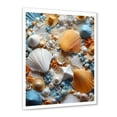 thumbnail image 2 of Designart "Symphony of Seashells in Yellow and Blue I" Coastal Framed Wall Art - Coastal Yellow Coastal Tropical Bedroom Framed Canvas Wall Art, 2 of 6