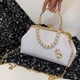 thumbnail image 5 of Bolso de hombro Femmes Chic Sac à Main Clip Bouche Cartable Sac Loisirs Fête Sac Quotidien (Blanc), 5 of 8