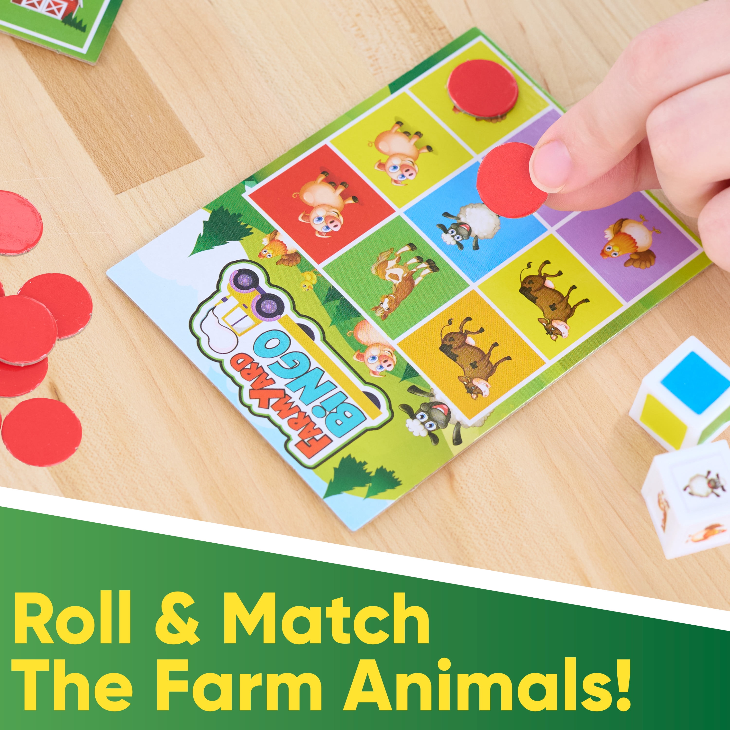 Just Play Farmyard Bingo Travel Game Tin, Kida Ages 3 and up (Walmart Exclusive)