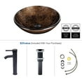 thumbnail image 4 of Elecwish 16.5'' Round Tempered Glass Bathroom Vessel Sink Brown Washing Basin Bowl,  Faucet Pop up Drain Set, 4 of 8